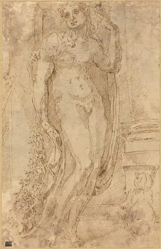 Allegorical Figure with a Cat and a Pig, by Jacopo di Giovanni di Francesco