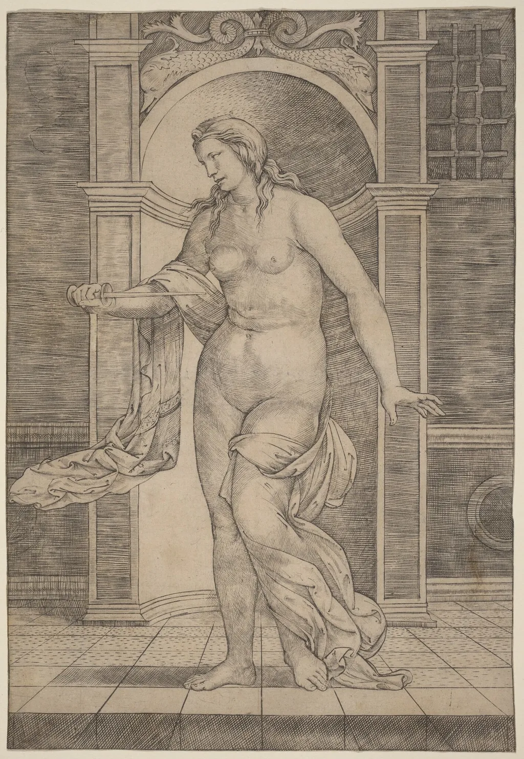Lucretia, by Jacopo Francia, ink, 1510