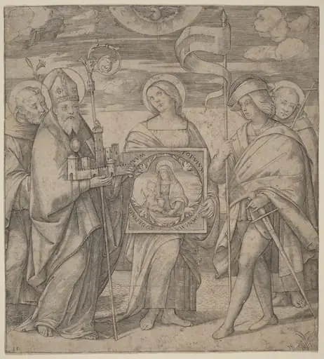 Patron Saints of Bologna, by Jacopo Francia