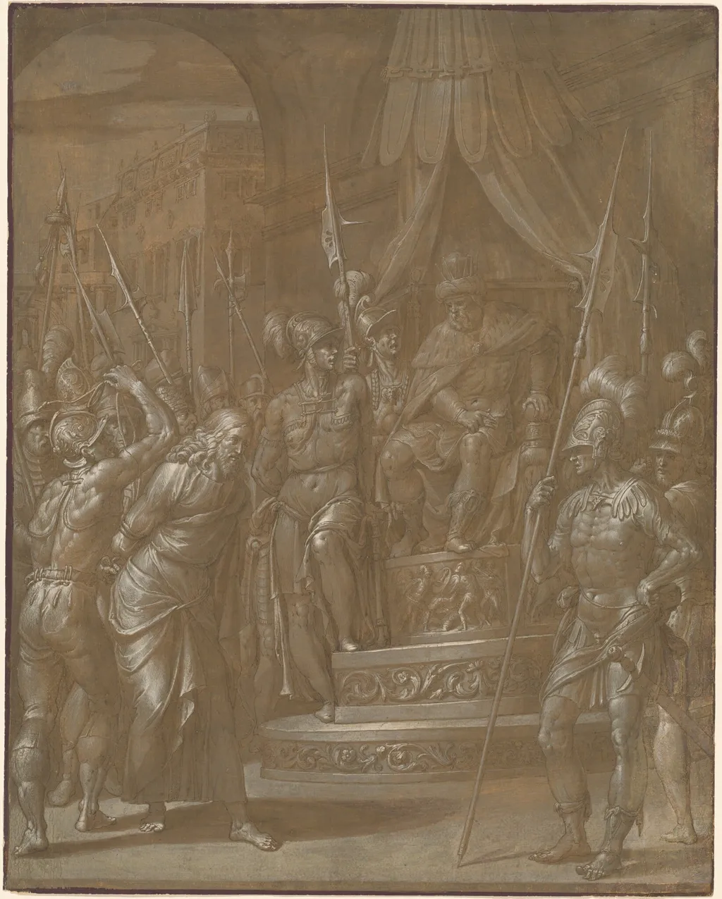 Christ before Herod, by Jacopo Ligozzi, ink, 1591