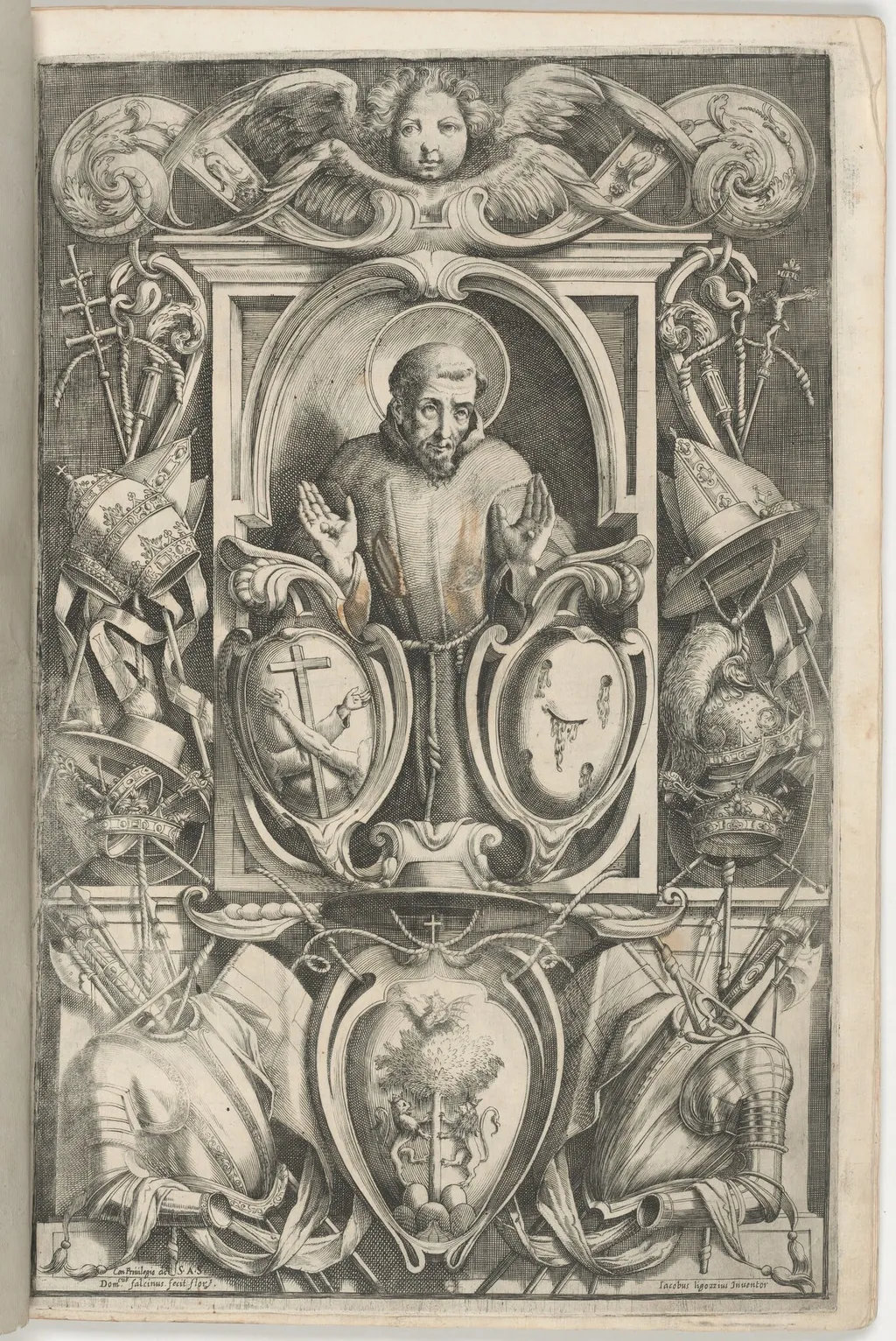 Frontispiece with Portrait of Saint Francis, by Jacopo Ligozzi, ink, 1612