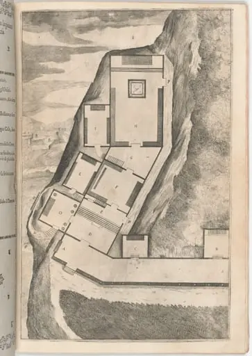 Plan of the Rooms and Church of the Sacred Monastery (Pianta di parte della loggia e del sacro eremo) [plate K], by Jacopo Ligozzi