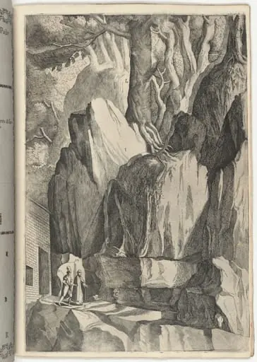 The Site of the Bed and Oratory of Saint Francis (Luogo del 'letto' e dell'oratorio di San Francesco) [plate R], by Jacopo Ligozzi
