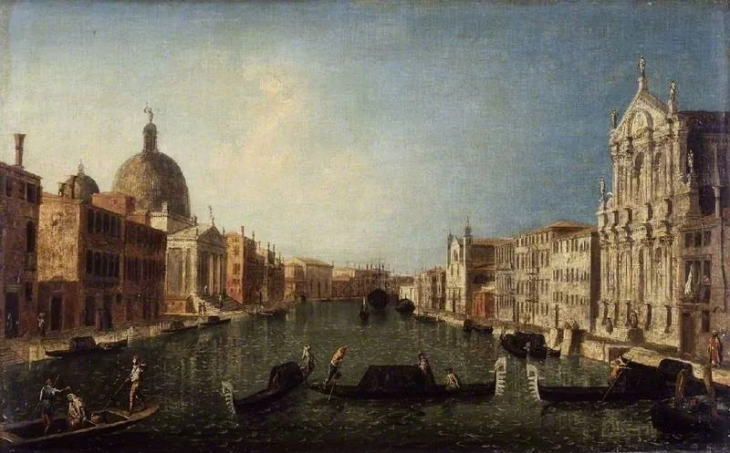The Grand Canal, Venice, with S. Simeone, by Jacopo Marieschi, oil, 1739