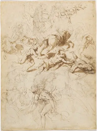 The Conversion of Saint Paul; Adam and Eve, by Jacopo Palma il Giovane