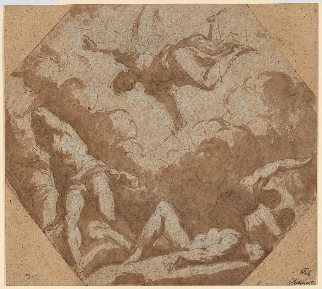 The Fall of the Rebel Angels, by Jacopo Palma il Giovane, gouache, 1585