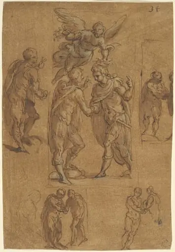 Two Soldiers Crowned by Victory, by Jacopo Palma il Giovane