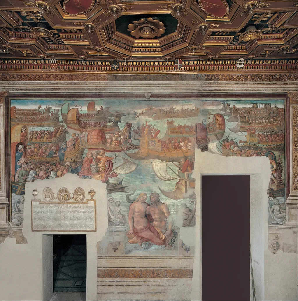 Naval Combat, by Jacopo Ripanda, fresco, 1451