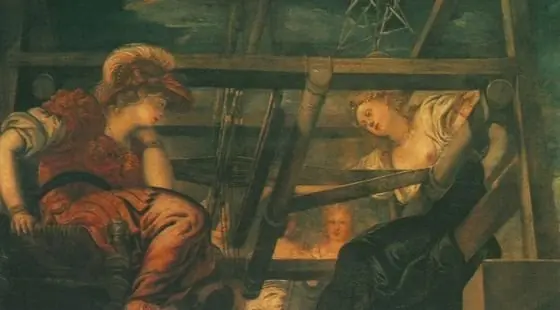 Arachne challenges Minerva in a weaving contest, by Jacopo Tintoretto