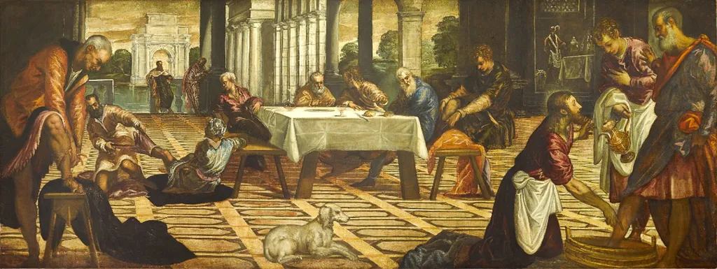 Christ Washing the Disciples' Feet, by Jacopo Tintoretto, oil, 1540