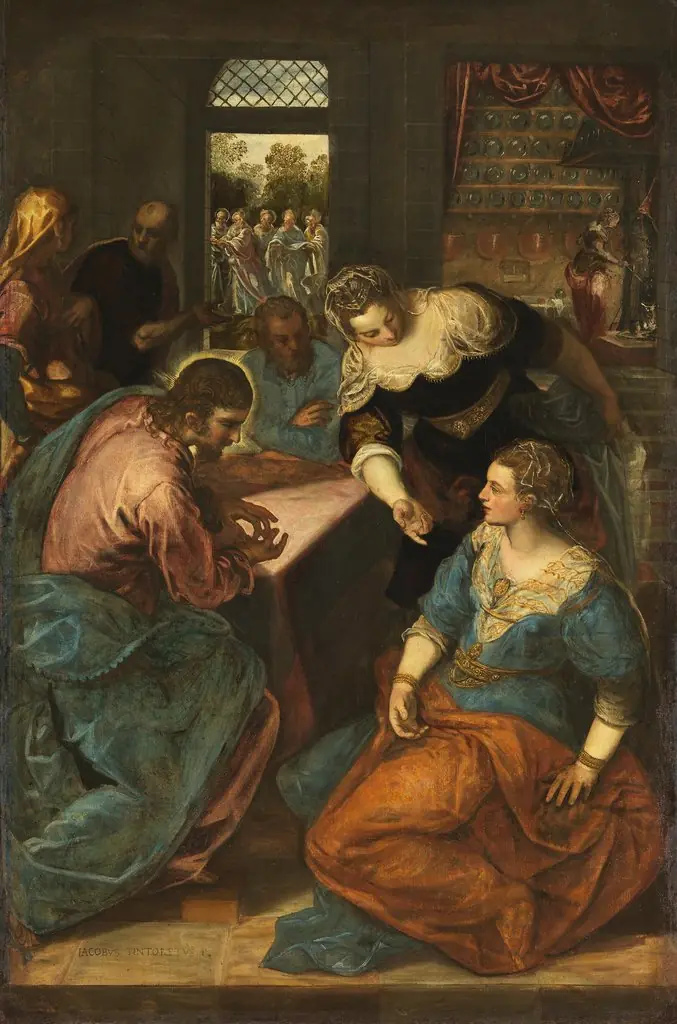 Christ with Mary and Martha, by Jacopo Tintoretto