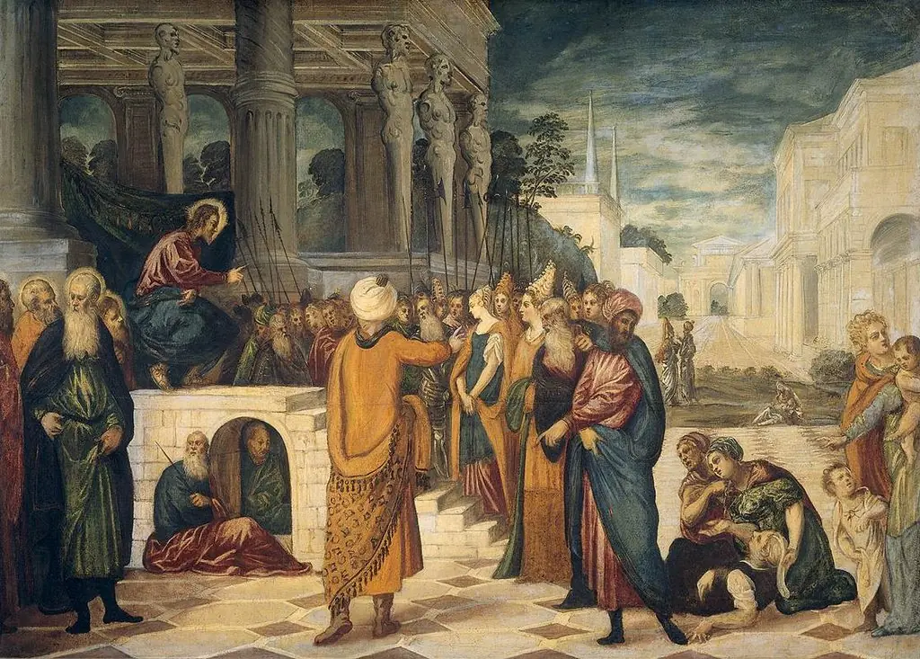 Christ with the Adulterous Woman, by Jacopo Tintoretto