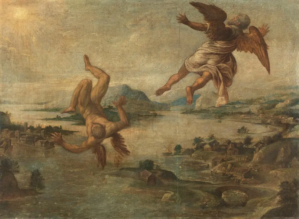 Dädalus und Ikarus (zugeschrieben), by Jacopo Tintoretto