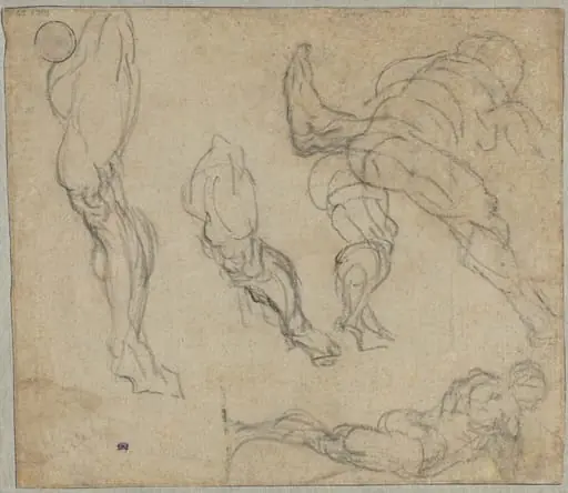 Figures and Legs (verso), by Jacopo Tintoretto