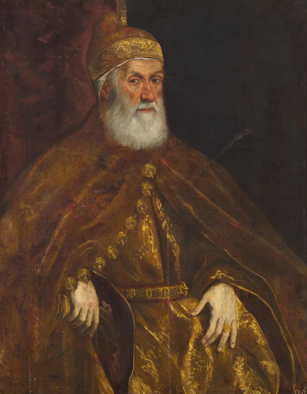 Girolamo Priuli (1486-1567), Doge von Venedig, Kniestück, by Jacopo Tintoretto, unspecified