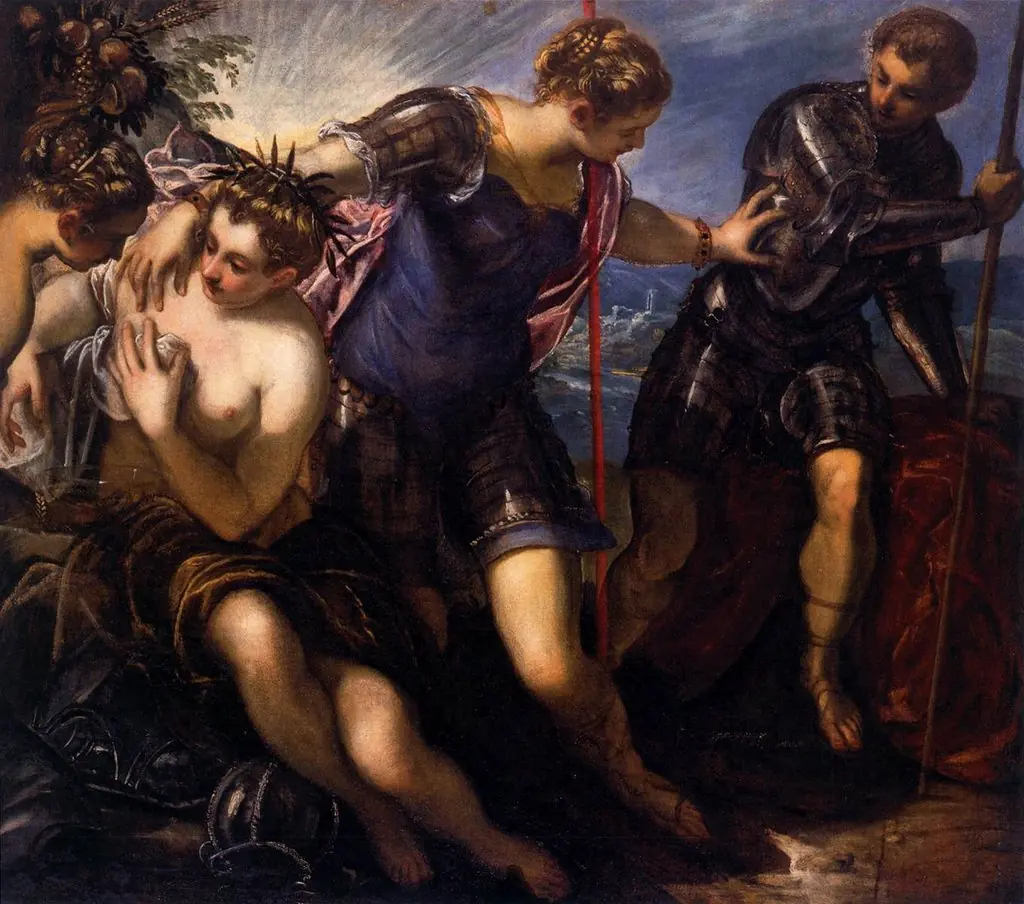 Minerva Sending Away Mars from Peace and Prosperity, by Jacopo Tintoretto, 1588