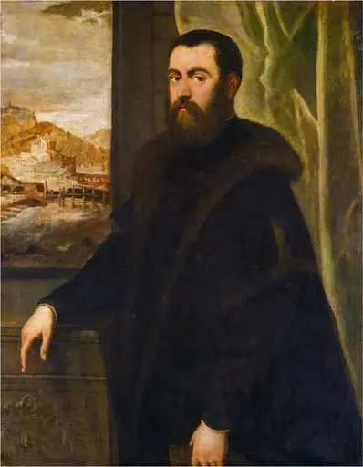 Portrait of a Man with a Landscape View, by Jacopo Tintoretto