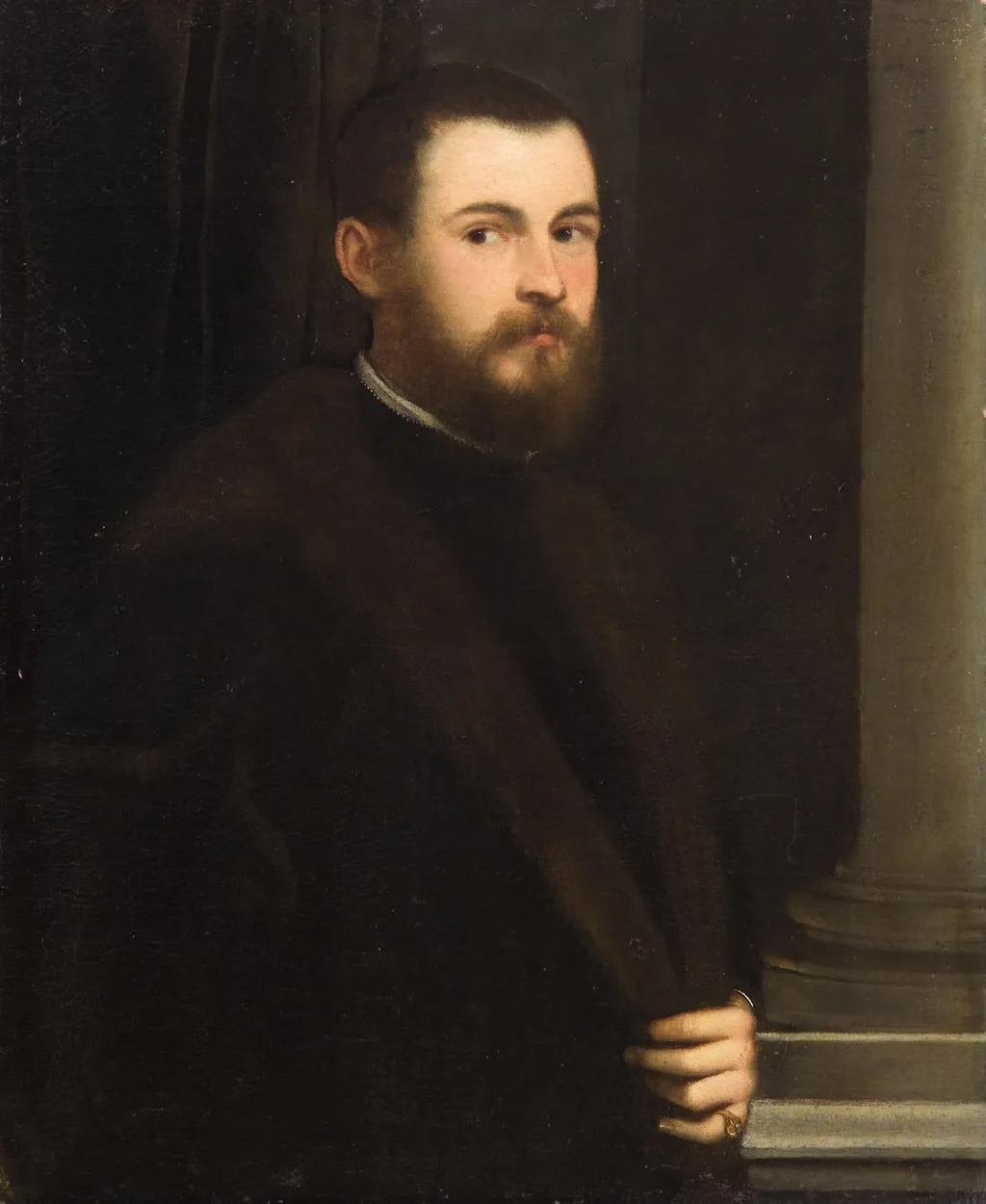 Portrait of a young bearded man, by Jacopo Tintoretto, unspecified, 1547