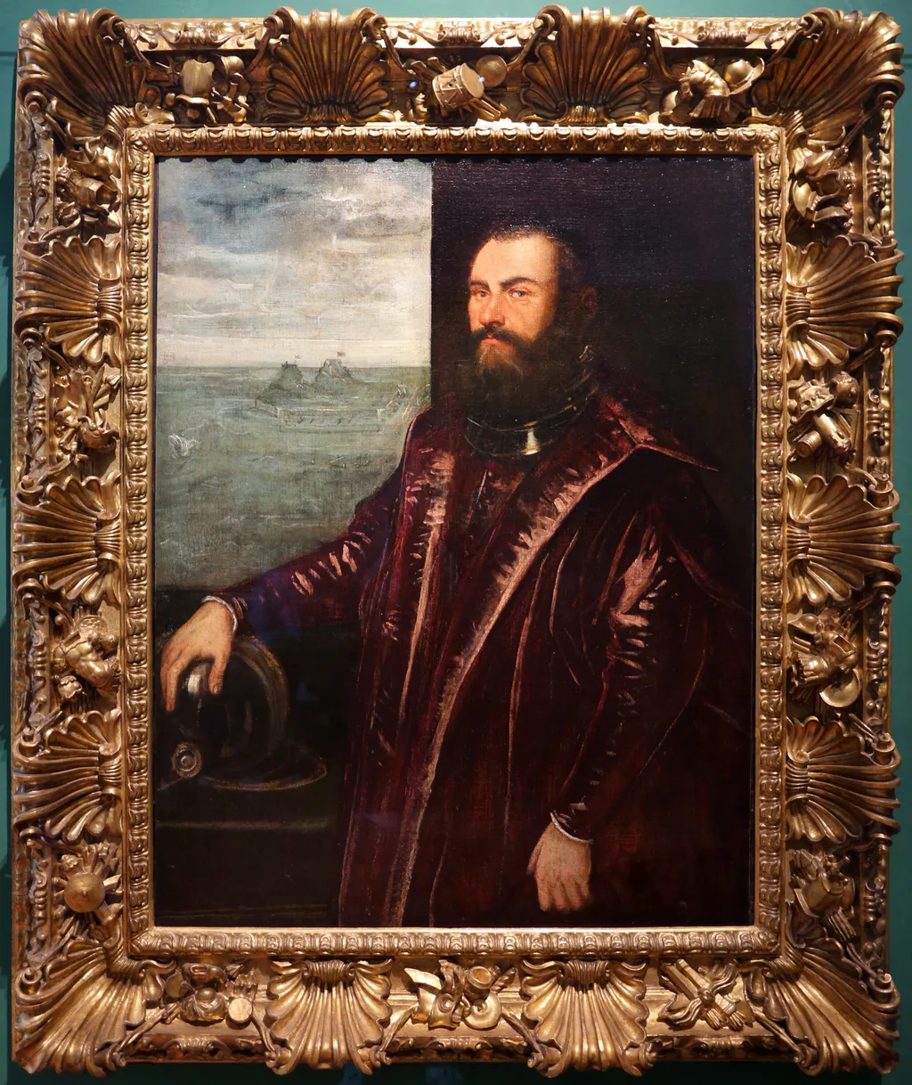 Portrait of an admiral, by Jacopo Tintoretto, oil, 1570