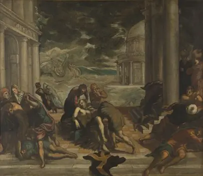 The body of saint Mark is taken away by the christians, by Jacopo Tintoretto