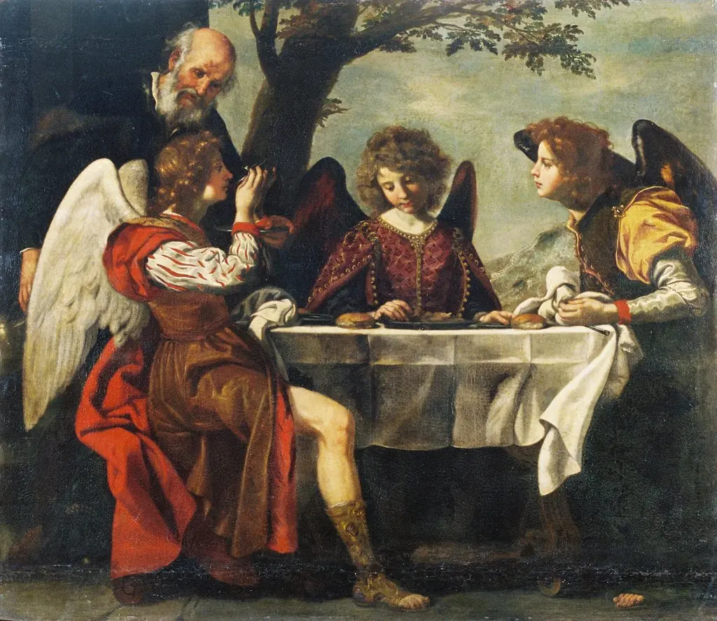 Abraham and Three Angels, by Jacopo Vignali