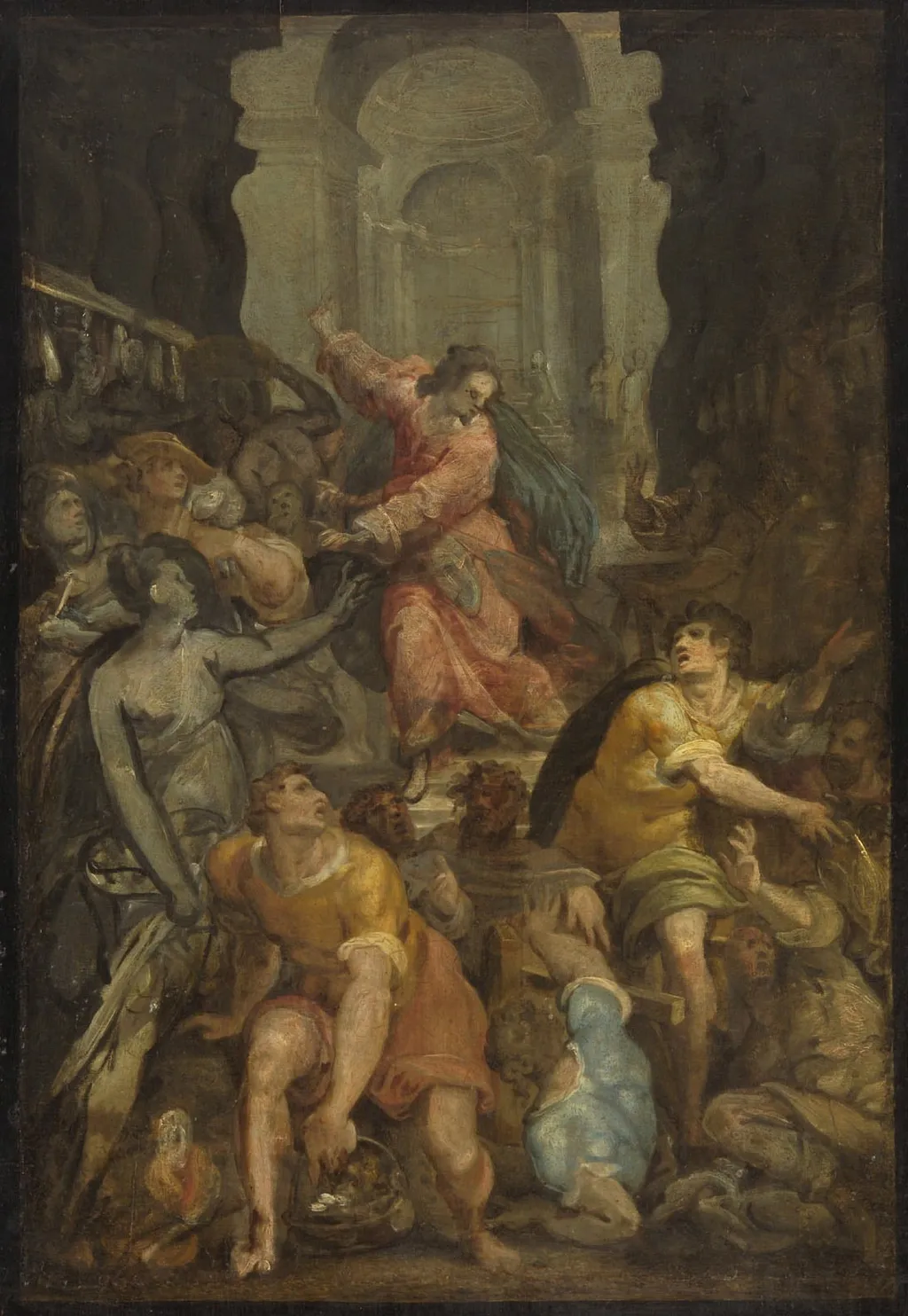 Christus vertreibt die Händler aus dem Tempel (?), by Jacopo Zucchi, unspecified, 1594