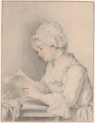 Young Girl Reading, by Jacques André Portail