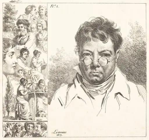Self-Portrait and Other Heads, by Jacques Antoine Marie Lemoine