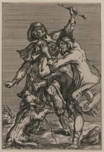 Two Beggars Fighting, by Jacques Bellange