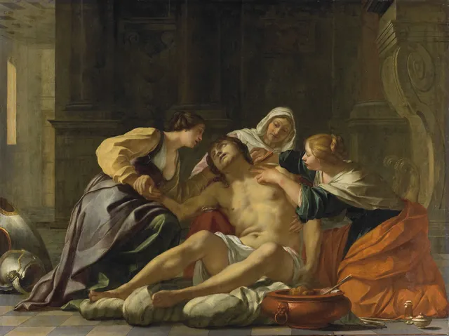 St Sebastian Nursed by Irene and her Helpers