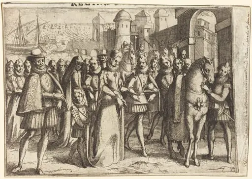 Arrival at Valencia [recto], by Jacques Callot