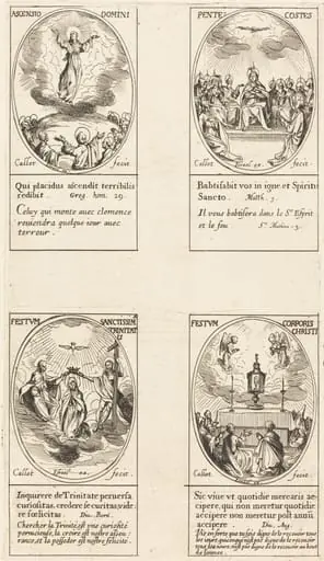 Ascension; Pentacost; Trinity; Corpus Christi, by Jacques Callot