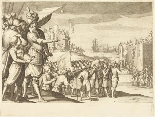 Assault on Two Fortresses, by Jacques Callot