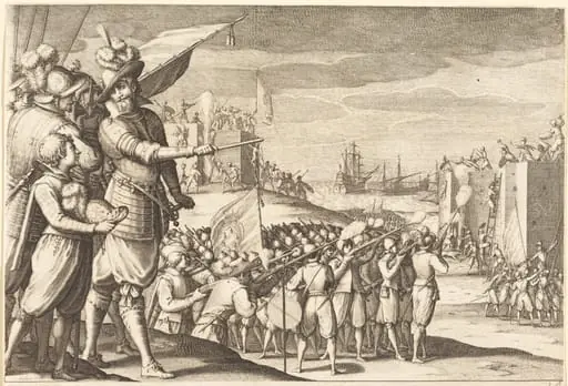 Assault on Two Fortresses, by Jacques Callot