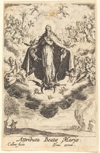 Attributes of the Virgin, by Jacques Callot