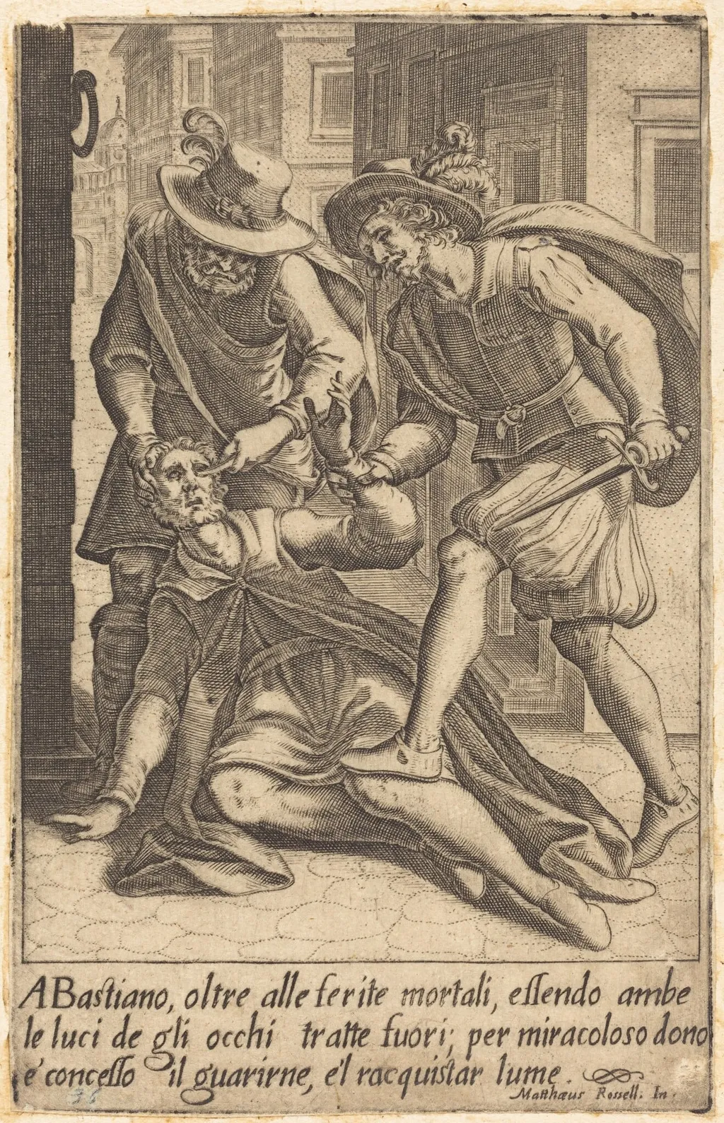 Bastiano, by Jacques Callot, ink, 1619
