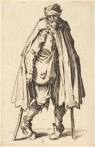 Beggar with Crutches and Sack, by Jacques Callot