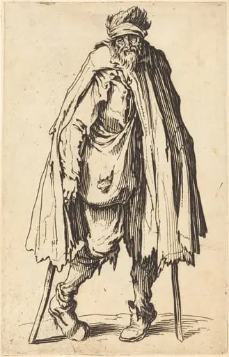 Beggar with Crutches and Sack, by Jacques Callot