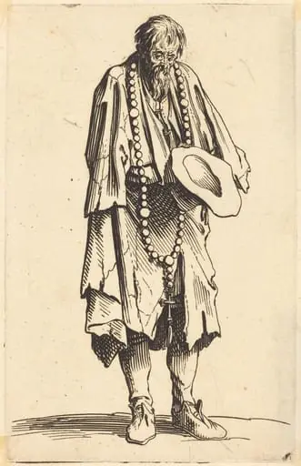 Beggar with Rosary, by Jacques Callot