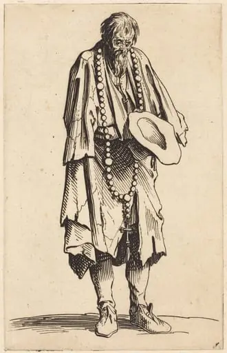 Beggar with Rosary, by Jacques Callot