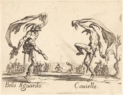 Bello Sguardo and Coviello, by Jacques Callot