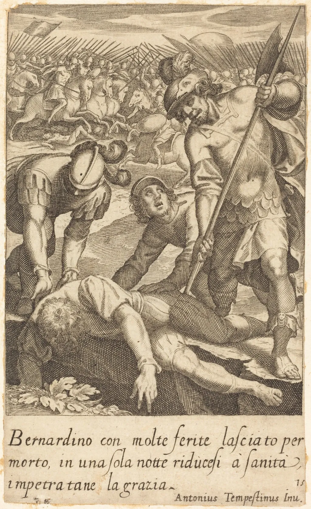 Bernardino, by Jacques Callot, ink, 1619