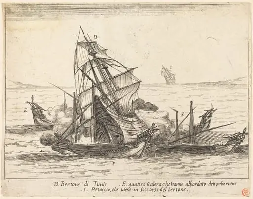Boarding of the Bertone, by Jacques Callot