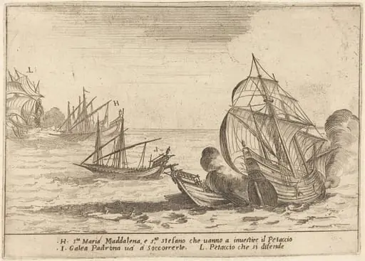 Boarding of the Petaccio, by Jacques Callot