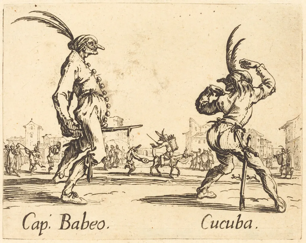 Cap. Babeo and Cucuba, by Jacques Callot, ink, 1622