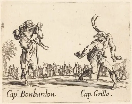 Cap. Bonbardon and Cap. Grillo, by Jacques Callot