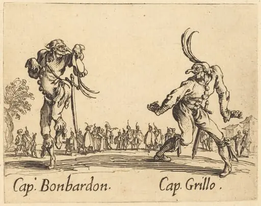 Cap. Bonbardon and Cap. Grillo, by Jacques Callot