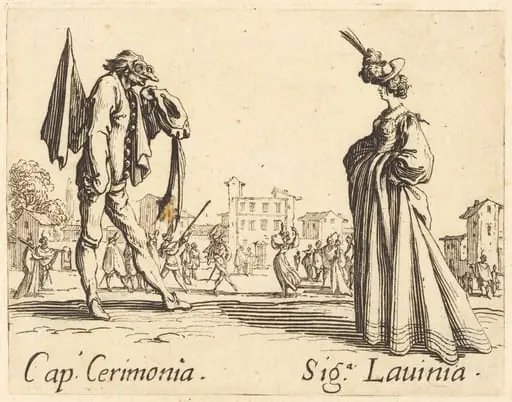 Cap. Cerimonia and Siga. Lavinia, by Jacques Callot