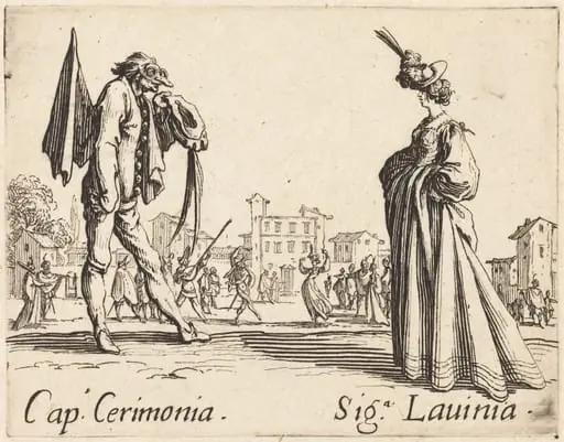 Cap. Cerimonia and Siga. Lavinia, by Jacques Callot