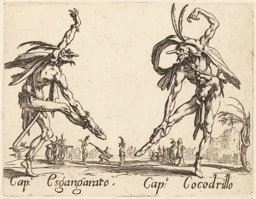 Cap. Esgangarato and Cap. Cocodrillo, by Jacques Callot